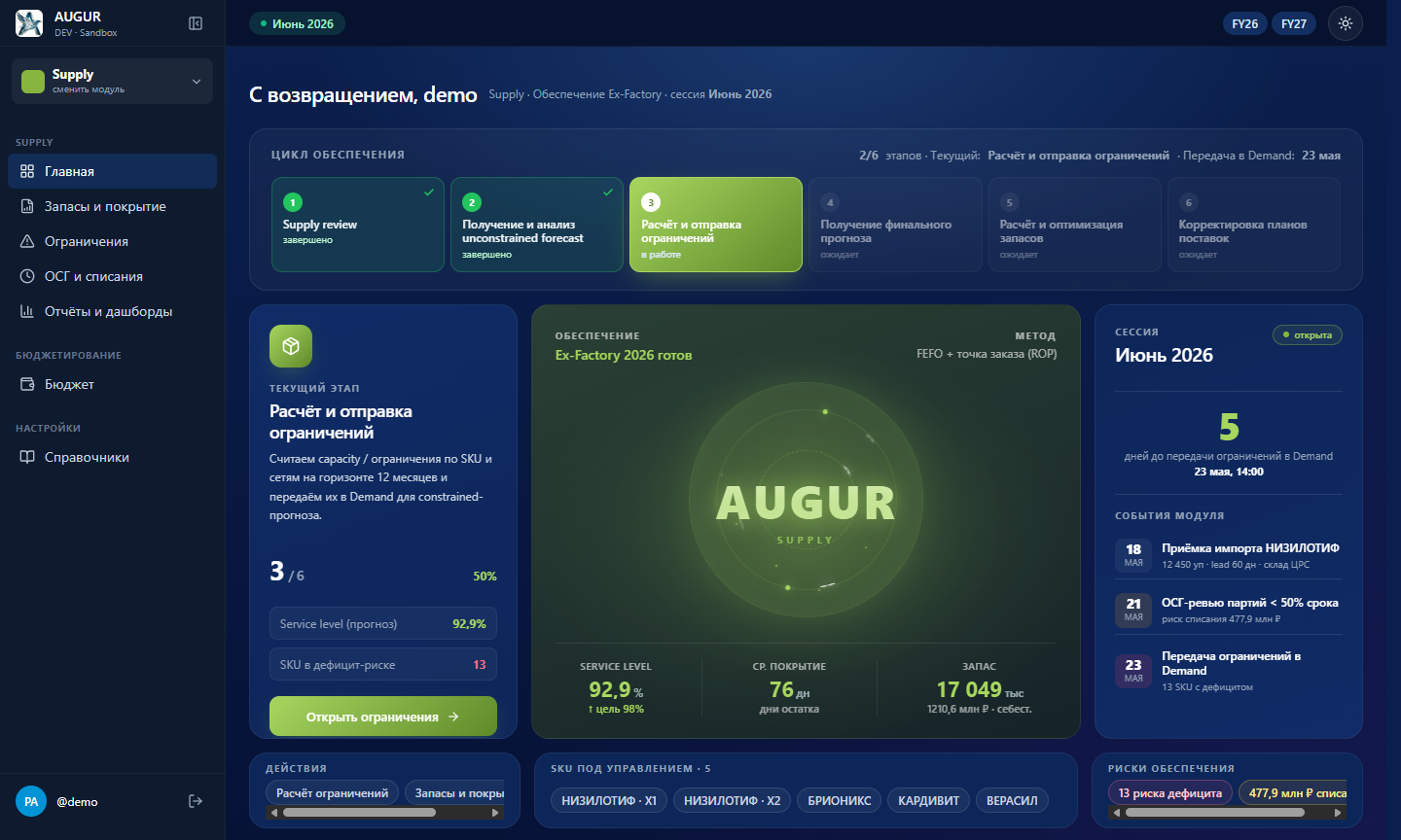 Рабочее пространство Supply